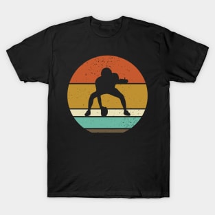 American Football Retro Sunset Sport Design T-Shirt